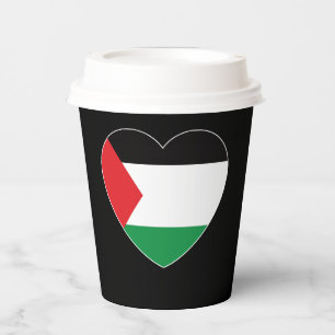 Vasos De Papel diseño gráfico lindo con bandera palestina