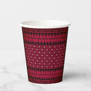 Vasos De Papel Diseño impreso del bordado palestino Tatreez