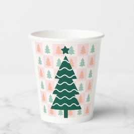 Vasos De Papel Diseño navideño de árbol de Navidad lindo.