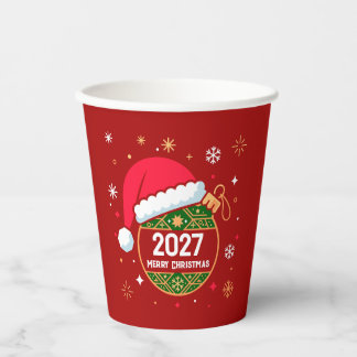 Vasos De Papel Diseño personalizado de Navidad y Año Nuevo 2027