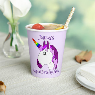 Vasos De Papel Diseño personalizado de unicornio