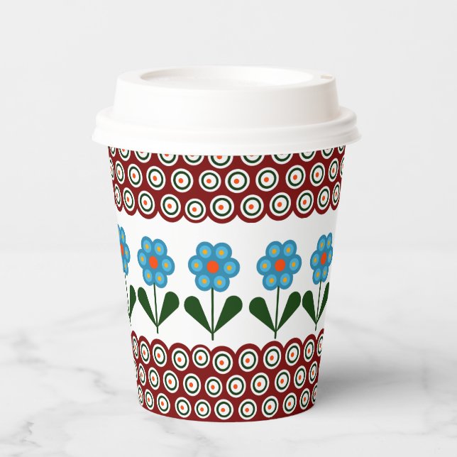 Vasos De Papel Diseño polaco de cerámica tradicional. (Anverso)