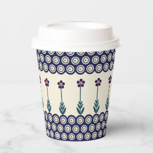 Vasos De Papel Diseño polaco de cerámica tradicional.