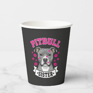 Vasos De Papel Diseño Vectorial de Hermana Amante de Pitbull