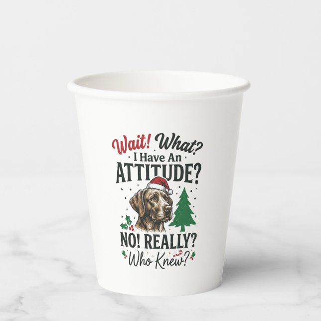 Vasos De Papel Diseño Vectorial de Navidad con Perro Divertido_1 (Anverso)