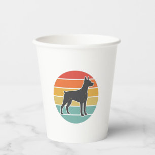 Vasos De Papel Diseño vectorial de silueta de perro vintage al at
