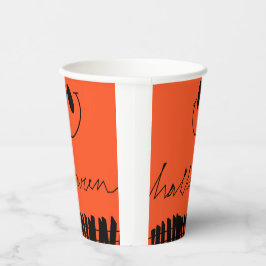 Vasos De Papel Diseños de Halloween en naranja