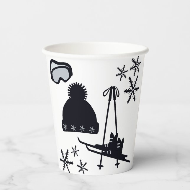Vasos De Papel Diseños de nieve de diferentes ítems (Reverso )