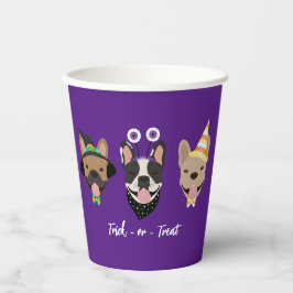 Vasos De Papel Disfraces de Halloween en Bulldog francés