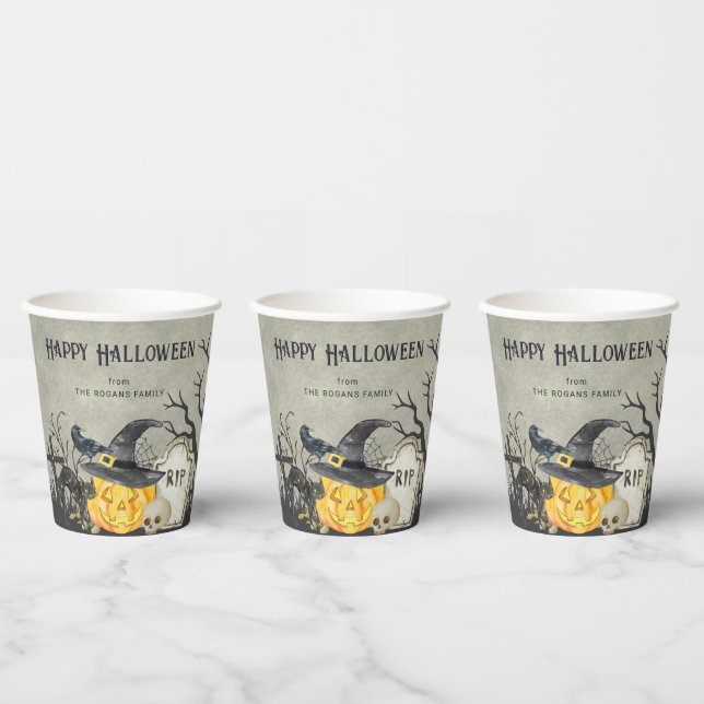 Vasos De Papel Disfraces espeluznantes y cócteles Halloween (Multi)