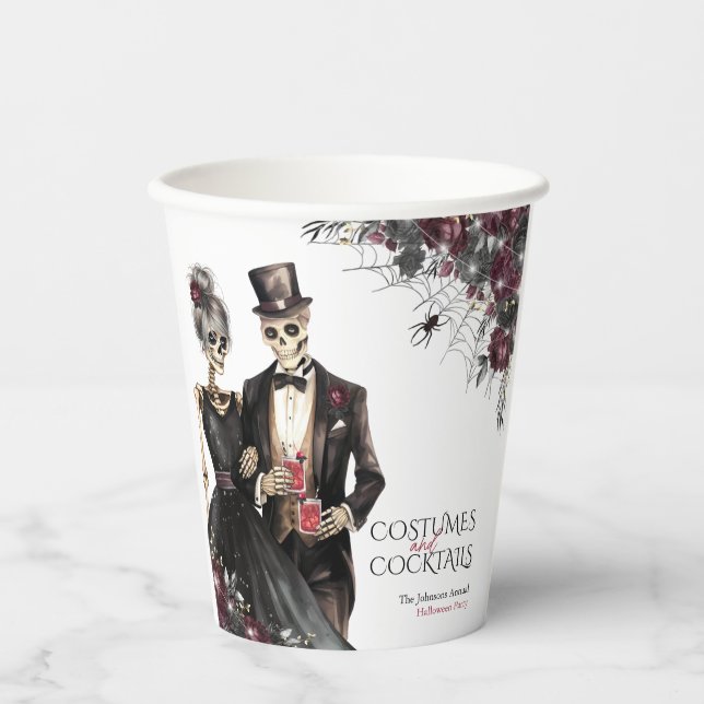 Vasos De Papel Disfraces y cócteles Fiesta de Halloween para adul (Anverso)