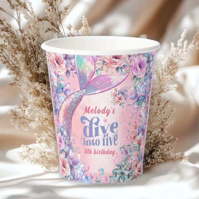 Vasos De Papel Dive into Five Flower Glitter Mermaid Tail  (Subido por el creador)