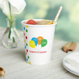 Vasos De Papel Diversión al cumplir 1 año