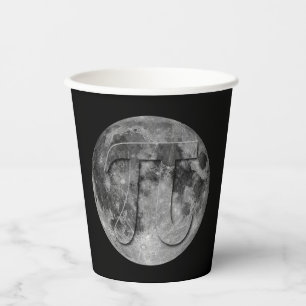 Vasos De Papel Diversión completa del Día Pi de la Luna