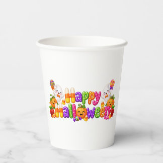 Vasos De Papel Diversión de Halloween de Niños Adorables Calabaza