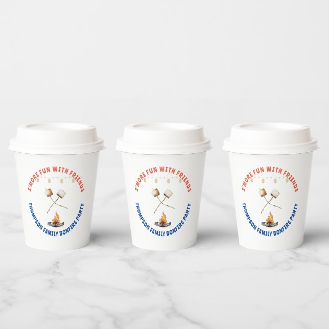 Vasos De Papel Diversión de S'mores Fogata Cookout Friendsgiving (Multi)