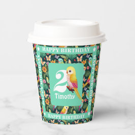 Vasos De Papel Diversión tropical para tu segundo cumpleaños: col