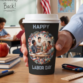 Vasos De Papel Diversos Educadores Día del Trabajo Patriótico Equ