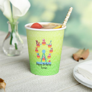 Vasos De Papel Divertida fiesta de cumpleaños DIY Nam