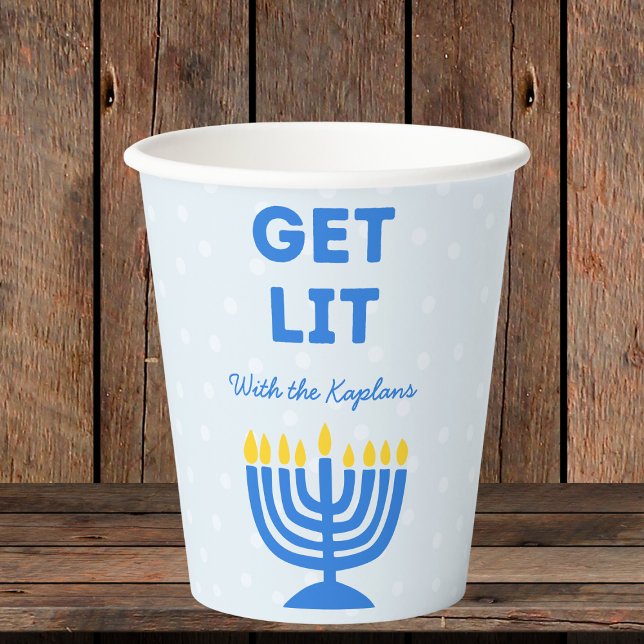 Vasos De Papel Divertida Moda "Get Lit" Personalizada Menorah Han (Subido por el creador)