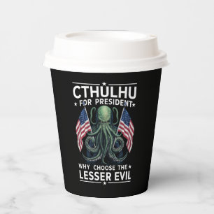 Vasos De Papel Divertidas elecciones 2024 Cthulhu para presidente