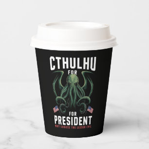 Vasos De Papel Divertidas elecciones 2024 Cthulhu para presidente
