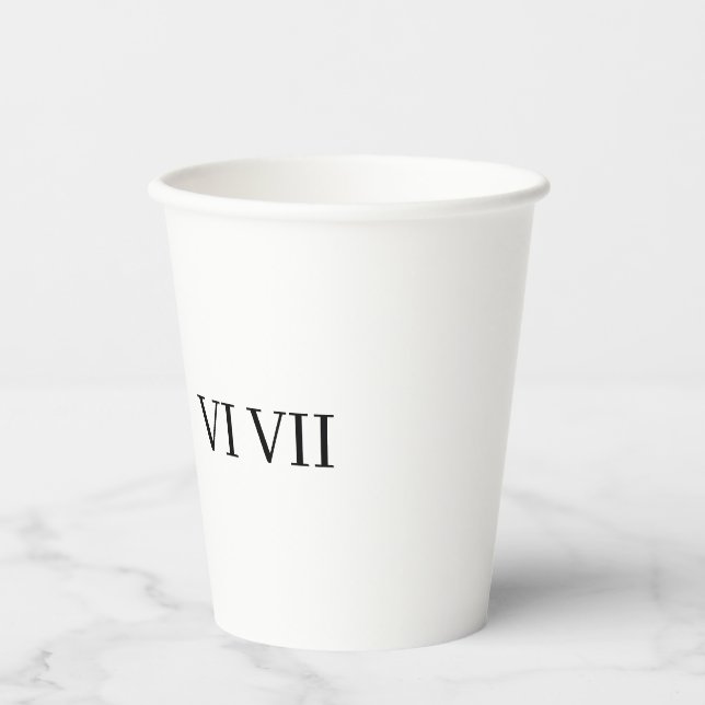 Vasos De Papel divertido 67 número romano (Anverso)