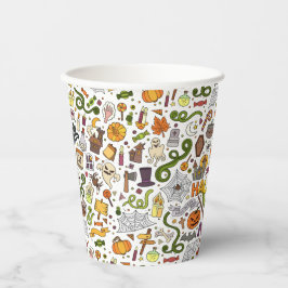 Vasos De Papel Divertido colorido tema de Halloween Cuadros de pa