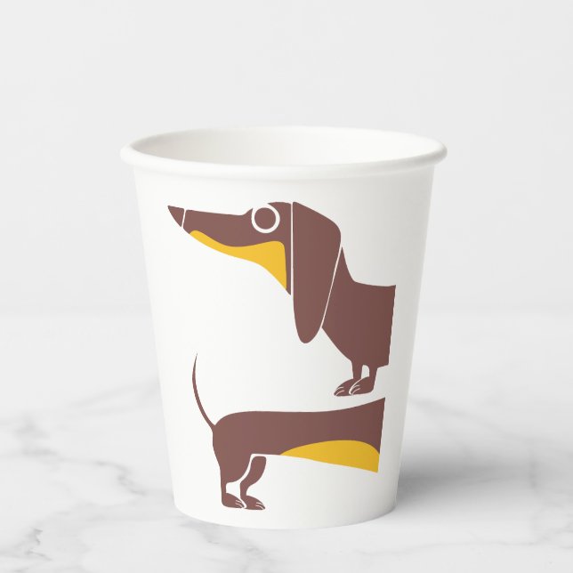 Vasos De Papel Divertido dachshund lindo para padres de perros la (Anverso)