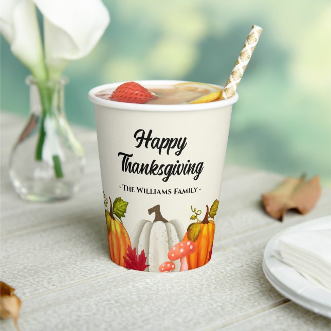 Vasos De Papel Divertido Día de Acción de Gracias (in situ)
