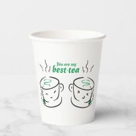 Vasos De Papel Divertido Eres mi mejor té, eres mi Bestie