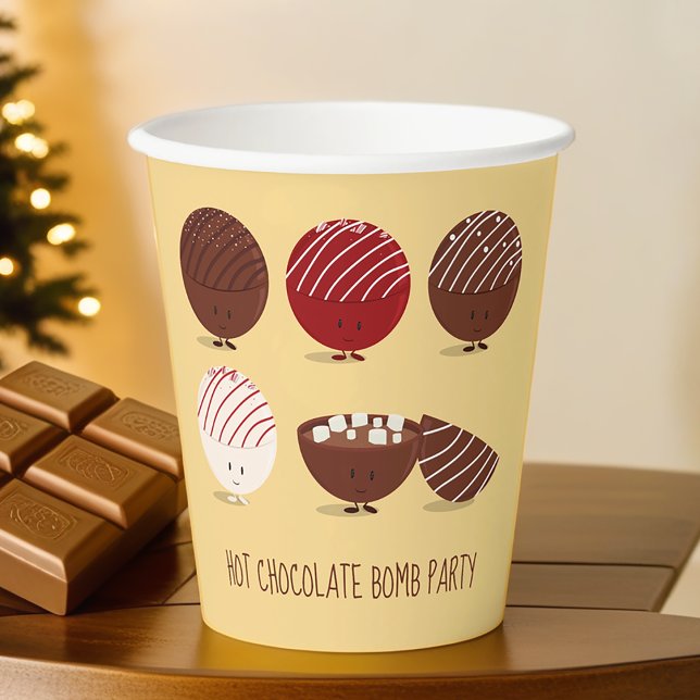 Vasos De Papel Divertido Fiesta de bomba de chocolate caliente (Get these paper cups for your party and enjoy fun cups and easy clean up!)