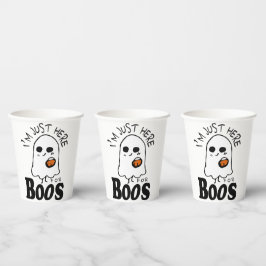 Vasos De Papel Divertido Justo aquí para los Boos, Halloween