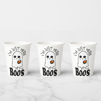 Vasos De Papel Divertido Justo aquí para los Boos, Halloween