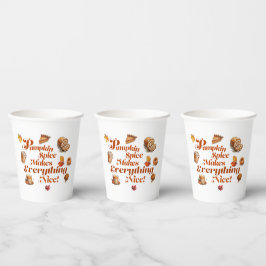 Vasos De Papel Divertido "La especia de calabaza hace todo agrada