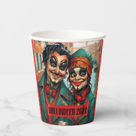 Vasos De Papel Divertido maquillaje de Halloween Face caricatura 