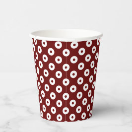 Vasos De Papel Divertido rojo oscuro con puntos de polka rojos y 