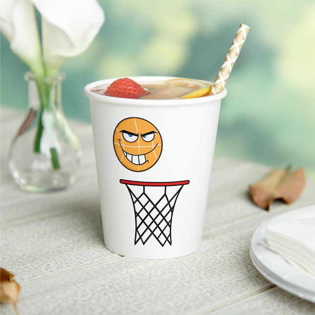 Vasos De Papel Divertido sonriente baloncesto cara a zumbar (Subido por el creador)