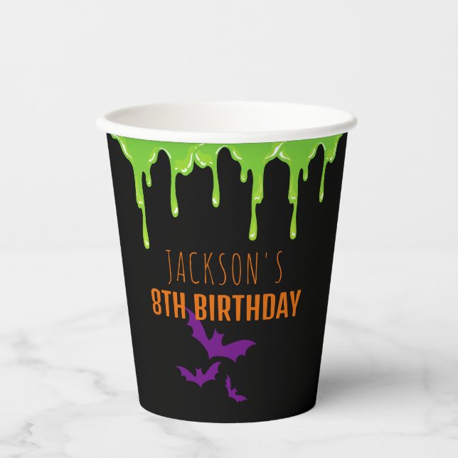 Vasos De Papel Divertido Spooky Halloween niños Fiesta de cumplea (Anverso)