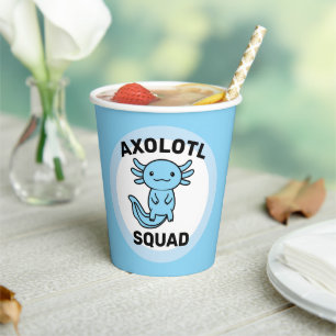 Vasos De Papel Divertido y lindo escuadrón de Ajolotes personaliz