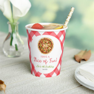 Vasos De Papel ¡Diviértete! Fiesta de cumpleaños de Pizza