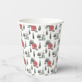 Vasos De Papel DIXIE Cute Country Red Barn Baby Animales