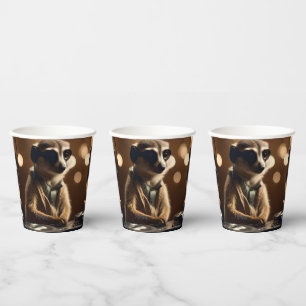 Vasos De Papel DJ Meerkat: Girando pistas en la sabana,