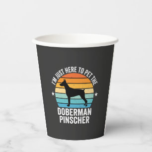 Vasos De Papel Doberman Pinscher Retro Acaricia