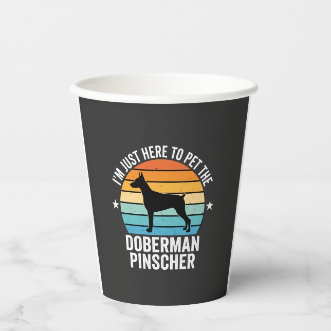 Vasos De Papel Doberman Pinscher Retro Acaricia (Anverso)