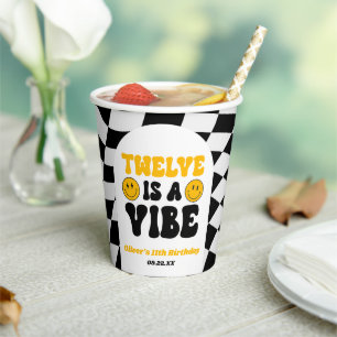 Vasos De Papel Doce Es Una Fiesta Retro Cumpleaños 12
