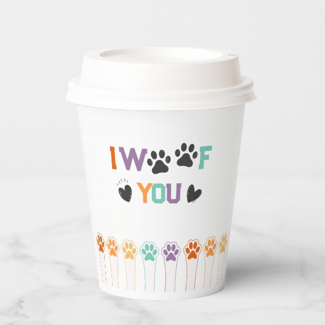 Vasos De Papel Dog Bienvenida fiesta lindo Paws (Anverso)