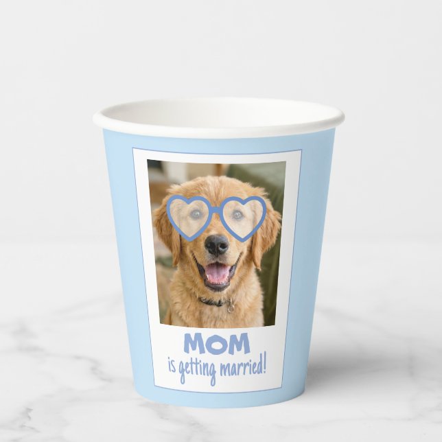Vasos De Papel Dog Face Bachelorette Cups Fun Dusty Blue (Anverso)