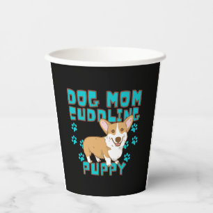 VASOS DE PAPEL DOG MOM CUDDLING PUPPY , AMANTES DE PERROS