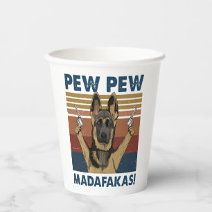 VASOS DE PAPEL DOG PEW PEW MADAFAKAS VINTAGE RETRO